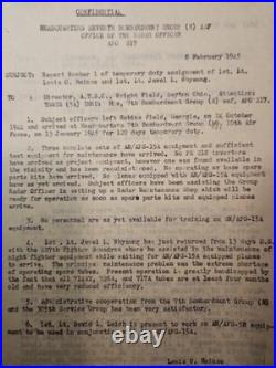 10 Pages Of confidential WWII military report dated May 16, 1945, Air Force Army