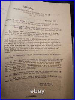 10 Pages Of confidential WWII military report dated May 16, 1945, Air Force Army