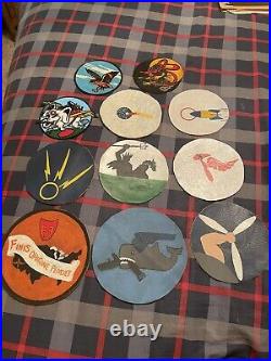 11 US Military Patches Army Air Force Navy WWII Fighter Bomber Sq. Reproductions