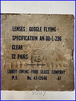 12 Pairs Original WW2 Army Air Force Clear Flying Goggle Lenses