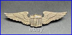 1930'S Early WWII US Army Air Forces PILOT WINGS Badge STERLING 2 13/16