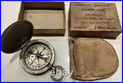 1941 Original WWII U. S. Army Air Force Pocket Type Compass Longines Wittnauer Co