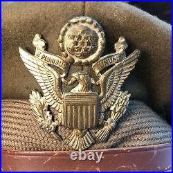 1942 AUTHENTIC WORLD WAR WWII US ARMY AIRFORCE AAF OFFICERs CRUSHER CAP 7 5/8