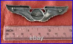 1942 WWII US Army Air Force Navigator Wings STERLING A. E. CO UTICA NY Pin back