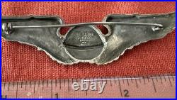 1942 WWII US Army Air Force Navigator Wings STERLING A. E. CO UTICA NY Pin back
