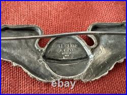 1942 WWII US Army Air Force Navigator Wings STERLING A. E. CO UTICA NY Pin back