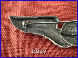 1942 WWII US Army Air Force Navigator Wings STERLING A. E. CO UTICA NY Pin back