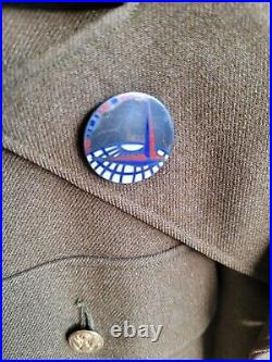 1942 Wwii Us Army Air Corps Force Wool Uniform Jacket Coat Sterling Pins 39r
