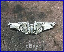 1943 WW2 US ARMY PIN COIN Ring Silver AIR FORCE Gunner Combat Wings Corp Biker