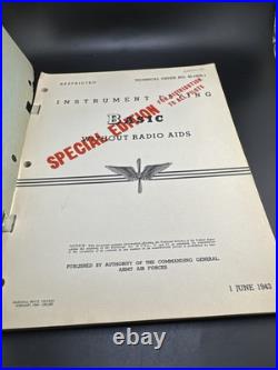 1944 US ARMY AIR FORCE WW2 Instrument Flying without radio aids 30-100A-1 B-1 F1