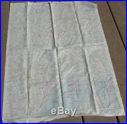 1944 US Army AIR FORCE Pilot SILK Evasion map French Indo China Central China