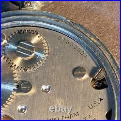 1944 WW2 US Army Air Force Type A-8 Waltham Stopwatch WORKING SEE VIDEO