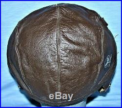 1944 WWII US Army Air Force AAF Type A-11 Leather Pilot Flying Helmet Size Large