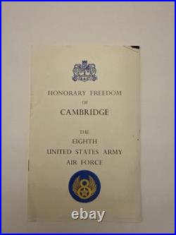 1945 Cambridge Honorary Freedom 8th US Army Air Force WWII B-17 Pamphlet