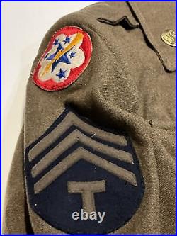 1945 Original WWII U. S. Army 8th Air Force USAAF Technician 4th E4 Wool Jacket