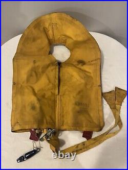 1958 US Army Air Force Vest Life Preserver Jacket Rare Vintage Military Yellow