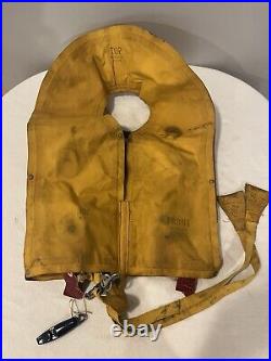 1958 US Army Air Force Vest Life Preserver Jacket Rare Vintage Military Yellow