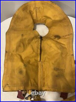 1958 US Army Air Force Vest Life Preserver Jacket Rare Vintage Military Yellow