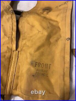 1958 US Army Air Force Vest Life Preserver Jacket Rare Vintage Military Yellow