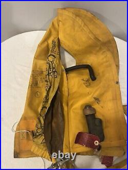 1958 US Army Air Force Vest Life Preserver Jacket Rare Vintage Military Yellow