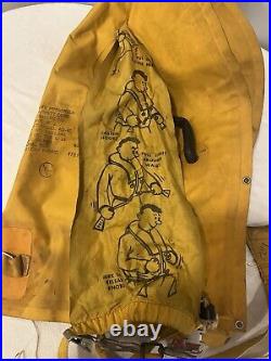 1958 US Army Air Force Vest Life Preserver Jacket Rare Vintage Military Yellow