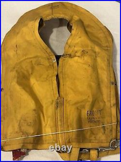 1958 US Army Air Force Vest Life Preserver Jacket Rare Vintage Military Yellow