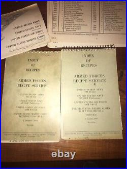 1974 Armed Forces Recipe Service & Index Cards US Army Navy Air Force Military