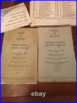 1974 Armed Forces Recipe Service & Index Cards US Army Navy Air Force Military