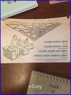 1974 Armed Forces Recipe Service & Index Cards US Army Navy Air Force Military