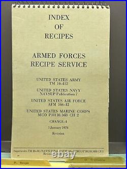 1976 Armed Forces Recipe Service & Index Cards US Army Navy Air Force Military