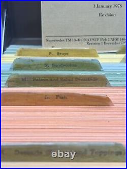 1976 Armed Forces Recipe Service & Index Cards US Army Navy Air Force Military