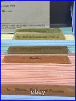 1976 Armed Forces Recipe Service & Index Cards US Army Navy Air Force Military