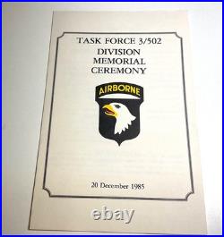 1985 Gander Air Crash Memorial Program 101st Airborne 3/502 248 Soldiers