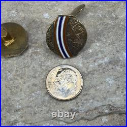 2pc WWII US Army Air Forces Air Transport Command Insignia badge enamel sterling