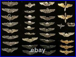 34 WW11 US Army Air Force Sterling Silver Wings