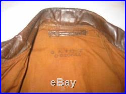 40s Vintage JADUBOW A-2 US AIR FORCE Navy Army Military Flight Leather Jacket 36