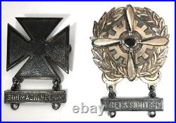 5-PC WWII US ARMY AIR FORCES USAAF Bars STERLING SILVER Marksman Qualifi. Badge