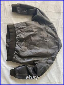 A-2 Flyer's Jacket MEDIUM Leather US ARMY Air Force Bomber Aviator Vintage BROWN