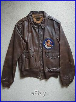 A-2 flying jacket. Original US Army Air Force WWII WW2 leather A2 flying jacket