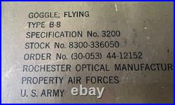 ARMY AIR FORCES TYPE B-8 FLYING GOGGLES WithBOX