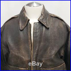 AVIREX Type A-2 Distressed Leather Star & Stripes U. S. Army Air Force Issue Sz L
