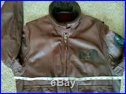 AVIREX Vintage Leather Flight Jacket US ARMY AIR FORCE Wool Lining Size L