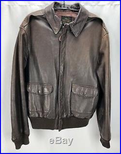 AVIREX Vintage Leather Jacket Flight Bomber A-2 US Army Air Force Size ...