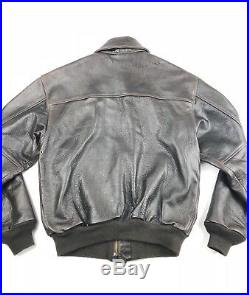 AVIREX Vintage Mens Small Leather Jacket Flight Bomber A-2 US Army Air Force
