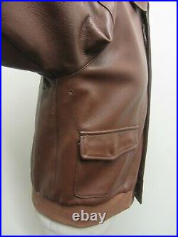 Aero Leather Us Army Air Force Issue A2 Goat Leather Jacket Size 40 Talon Zip