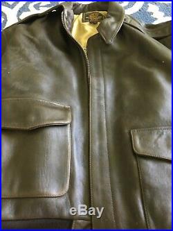 Air Force Us Army Type A2 Cockpit Leather Jacket Size Large Brown Bomber