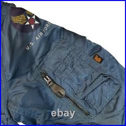 Alpha Industries MA1 Jacket US Flight Bomber Army Military Air Force Blue Small