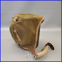 Antique Original WWII WW2 US ARMY AIR FORCE Type A-9 Cotton Canvas Flight Cap