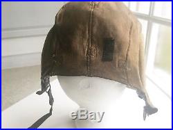 Antique WW2 U. S. ARMY AIR FORCE TYPE A-11 LEATHER PILOT FLYING HELMET LARGE