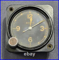 Antique WW2 US Air Force US Army Cockpit Clock ELGIN Aircraft Militaria
